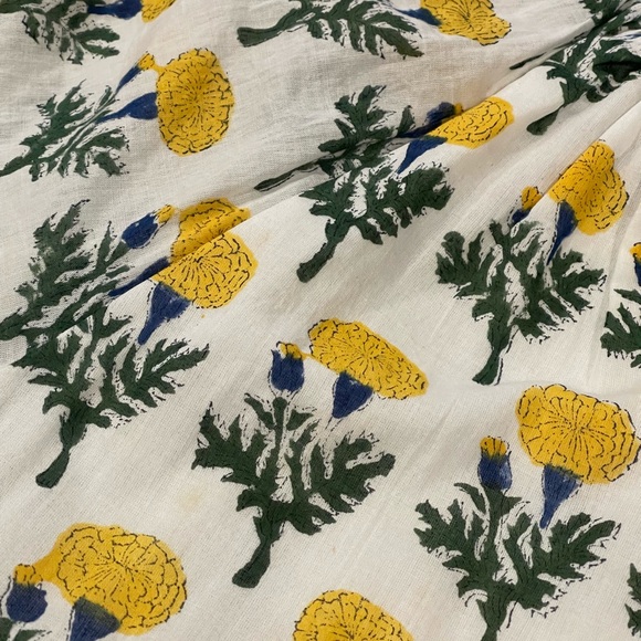 Emerson Fry Lucy White & Yellow Floral Blouse, Bracelet Length Sleeves, Sz. S - Picture 13 of 16